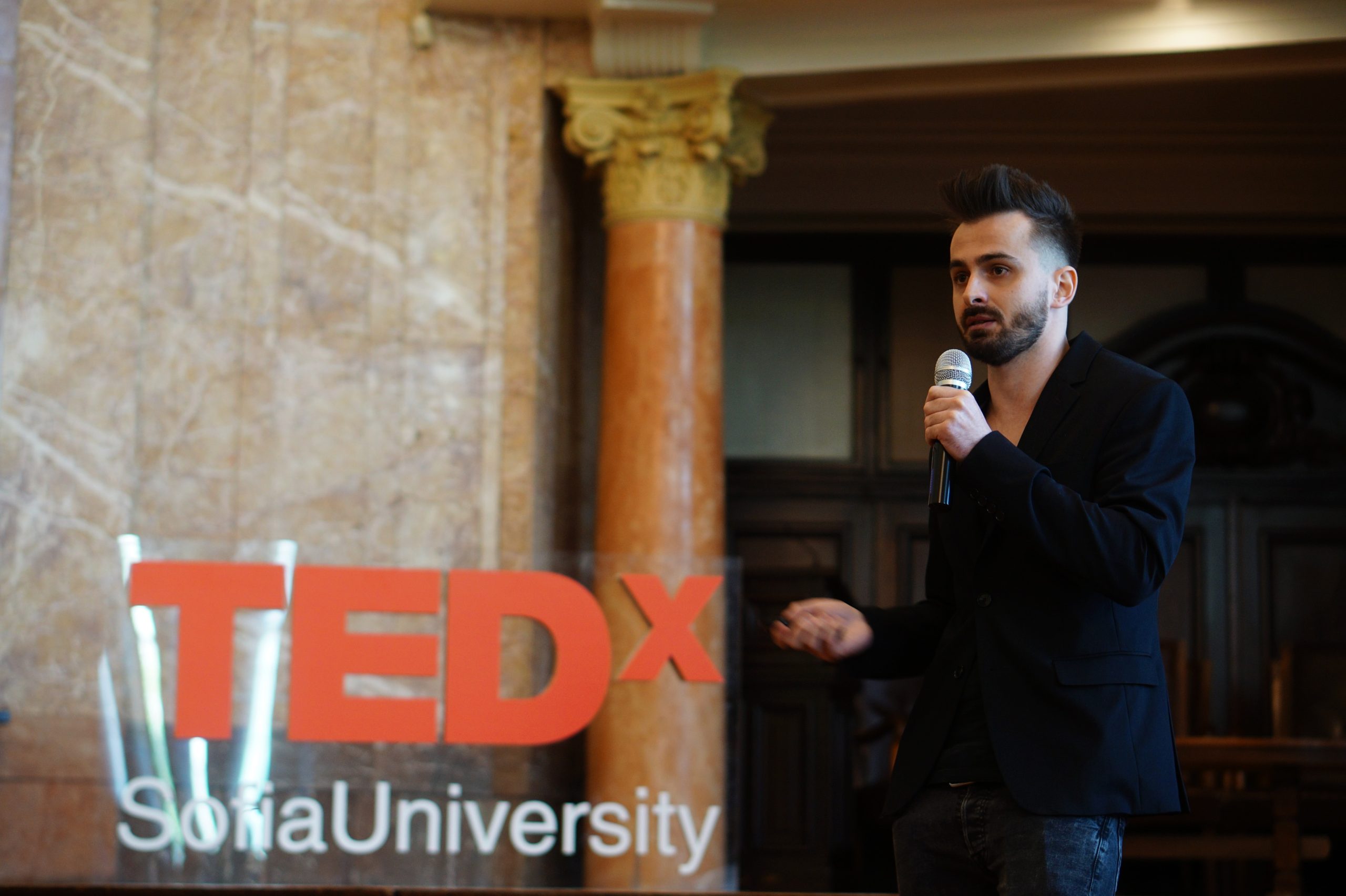 Alexander Yonchev talking about architecture at TEDxSofiaUniversity