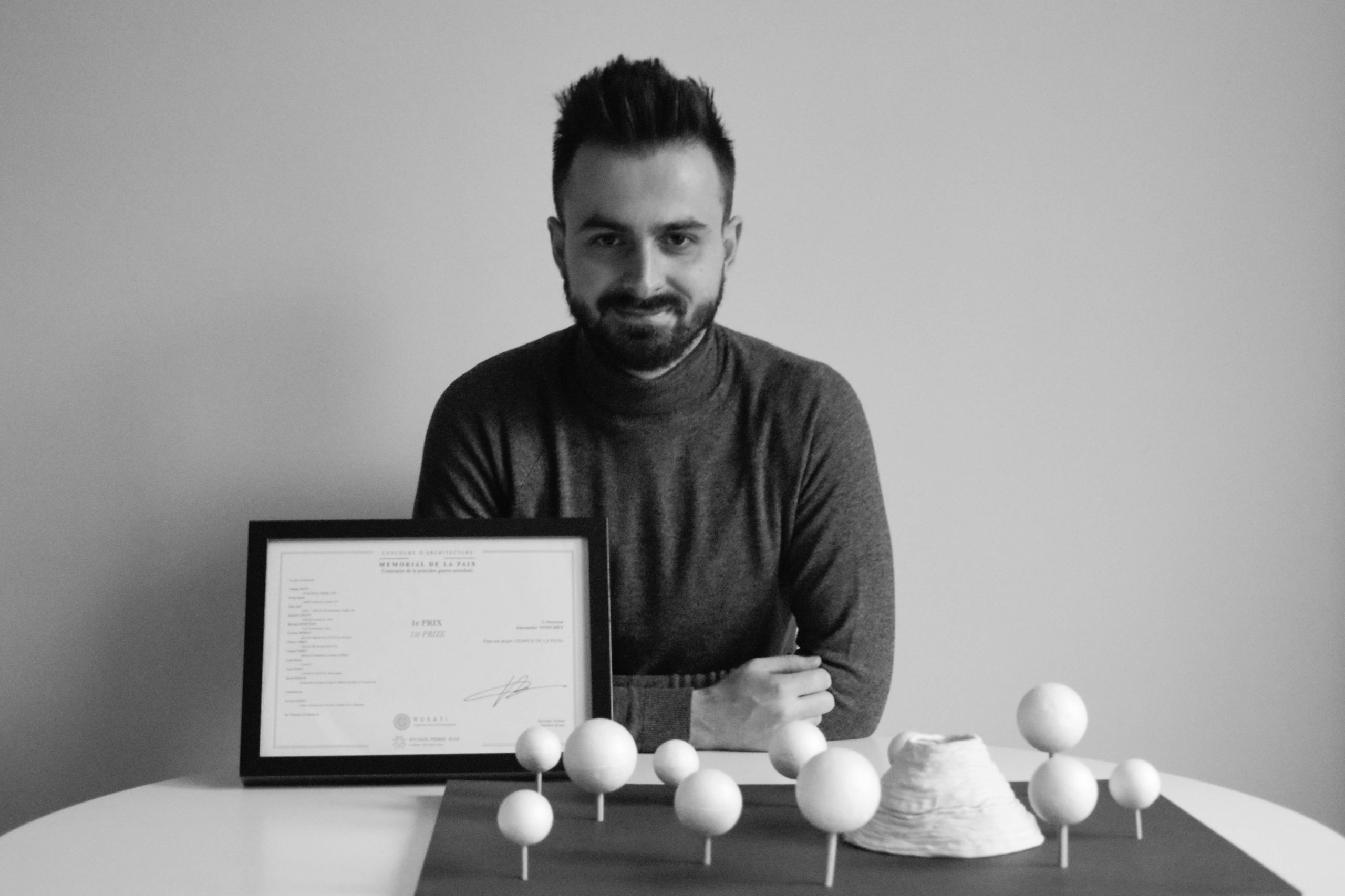 Architect Alexander Yonchev with his first prize from an international architecture competition
