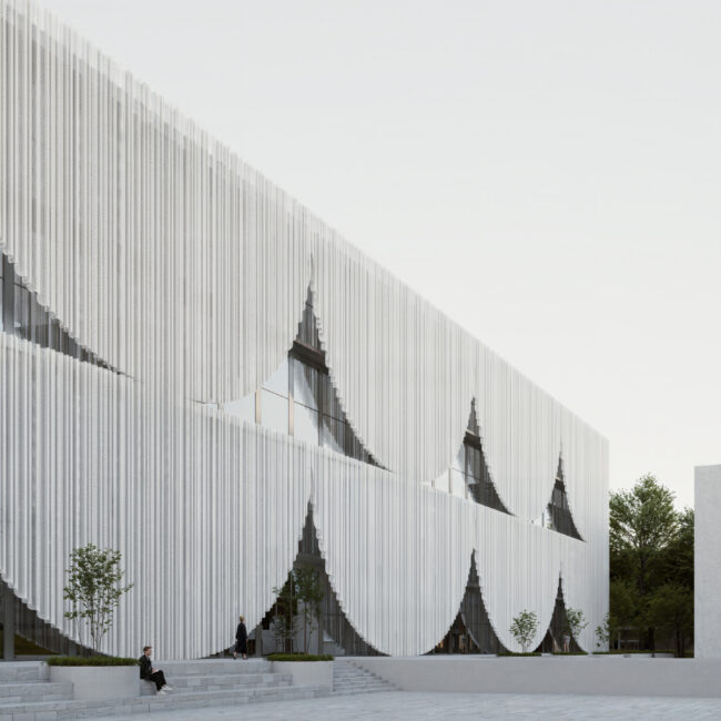 Facade of Christo and Jeanne-Claude center in Gabrovo, Bulgaria by Simple Architecture
