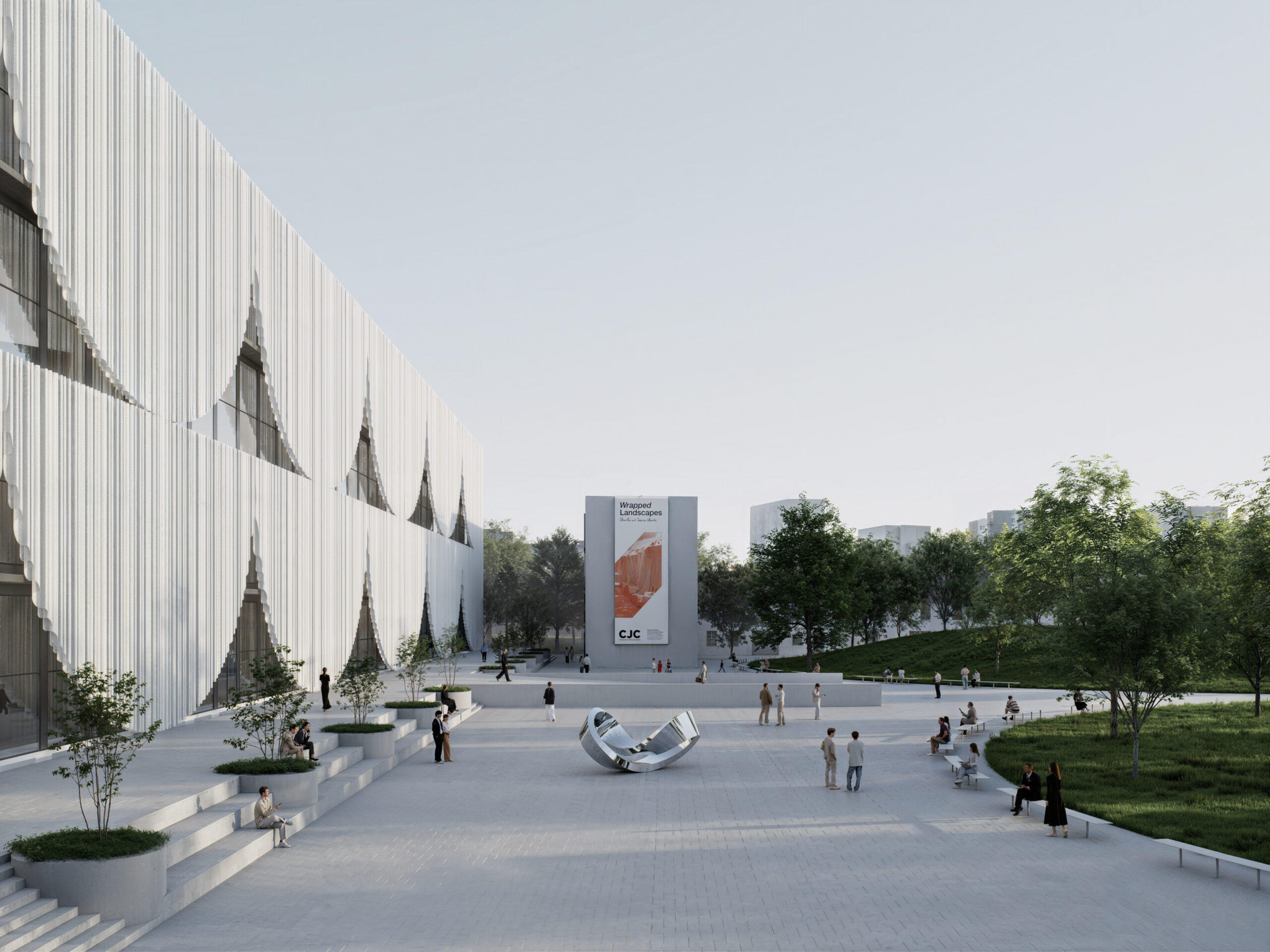 Outdoor exhibition and open air cinema area of Christo and Jeanne Claude center in Gabrovo
